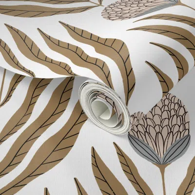Spoonflower Peel And Stick Wallpaper Elian (tan) (small) 2' X 12' Removable