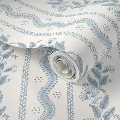 Spoonflower Peel And Stick Wallpaper Emma Stripe Amsterdam On Cream  Removable In Multi
