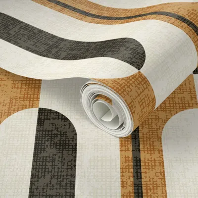 Spoonflower Peel And Stick Wallpaper Encapsulated - Caramel W-texture  Removable