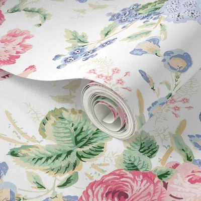 Spoonflower Peel And Stick Wallpaper English Chintz Caroline Custom 2  Removable
