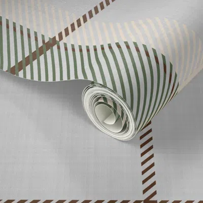 Spoonflower Peel And Stick Wallpaper Equestrian Plaid Heritage Tartan Autumn Hunt Club Style In Green & Grey  Re