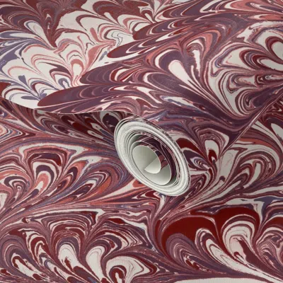 Spoonflower Peel And Stick Wallpaper Fanfare Rust And Violet 2' X 12' Removable