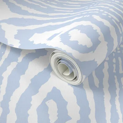 Spoonflower Peel And Stick Wallpaper Faux Bois Repose Blue Small 6" 2' X 12' Removable