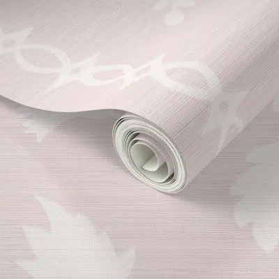 Spoonflower Peel And Stick Wallpaper Faux Grasscloth Courtney On Petal Pink Copy 2' X 12' Removable