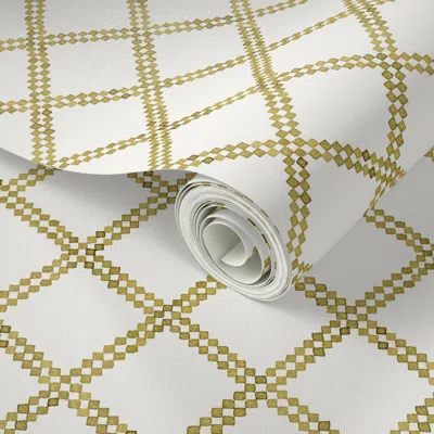 Spoonflower Peel And Stick Wallpaper Finn Gold And Cream Copy 2' X 12' Removable