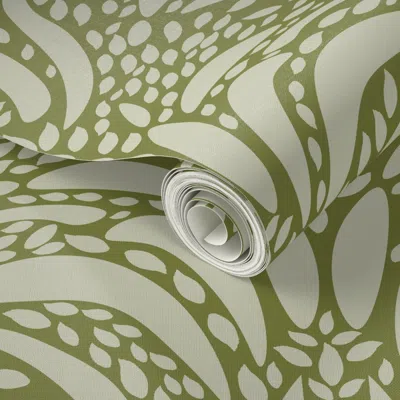 Spoonflower Peel And Stick Wallpaper Floral Dreams Palm Green Jumbo  Removable