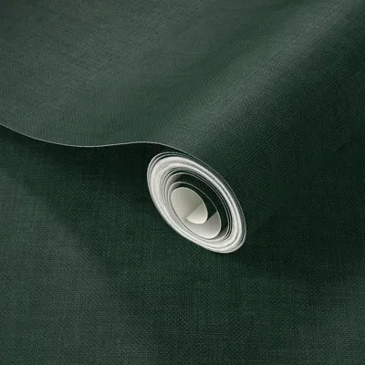 Spoonflower Peel And Stick Wallpaper Forest Green Linen Textured Coordinate  Removable
