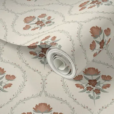 Spoonflower Peel And Stick Wallpaper French Country Floral- Original (sm) 2' X 12' Removable In Multi