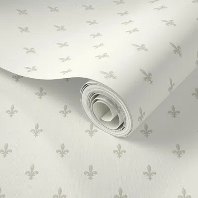 Spoonflower Peel And Stick Wallpaper French Fleur De Lys 2' X 12' Removable In Gray