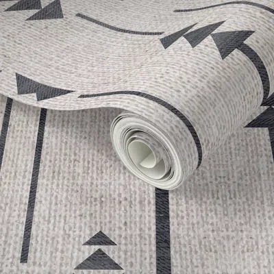 Spoonflower Peel And Stick Wallpaper French Linen Arrow 2' X 12' Removable In Multi