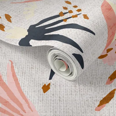 Spoonflower Peel And Stick Wallpaper French Linen Boho Adobo 2' X 12' Removable