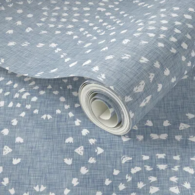 Spoonflower Peel And Stick Wallpaper French Linen Chambray 2' X 12' Removable