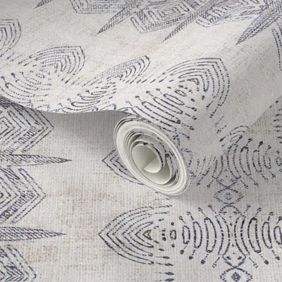 Spoonflower Peel And Stick Wallpaper French Linen Eris 2' X 12' Removable In Multi