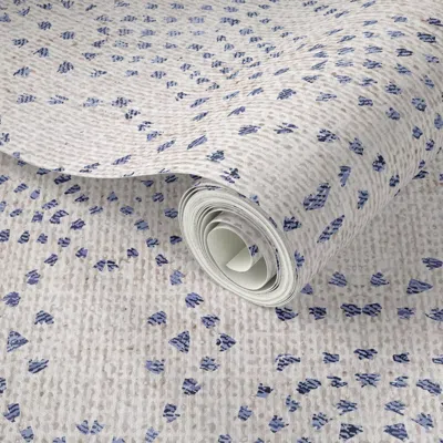 Spoonflower Peel And Stick Wallpaper French Linen Mosaic 2' X 12' Removable In Multi