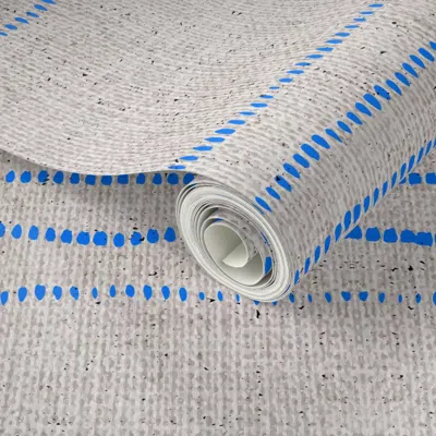 Spoonflower Peel And Stick Wallpaper French Linen Seaside Stripe 2' X 12' Removable In Multi