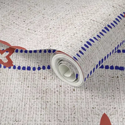 Spoonflower Peel And Stick Wallpaper French Linen Stripes 2' X 12' Removable