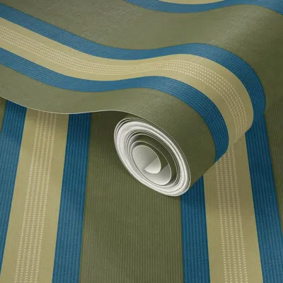 Spoonflower Peel And Stick Wallpaper French Provincial Stripes Medium 2' X 12' Removable