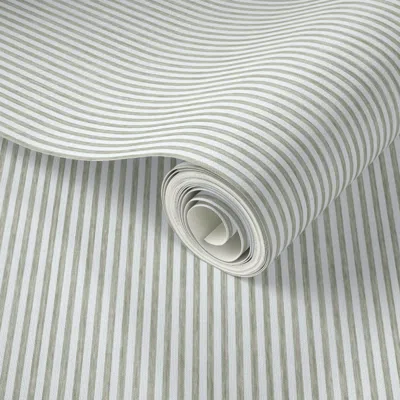Spoonflower Peel And Stick Wallpaper French Stripes - Linen 2' X 12' Removable