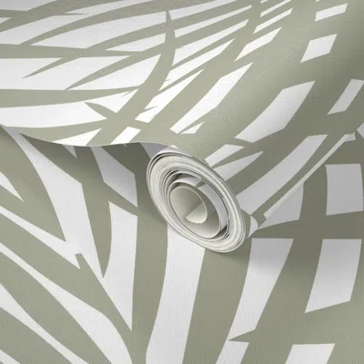 Spoonflower Peel And Stick Wallpaper Fronds Clary Sage  Removable In Multi