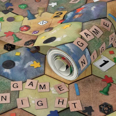 Spoonflower Peel And Stick Wallpaper Game Night 2' X 12' Removable