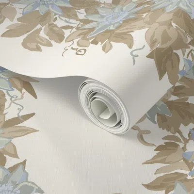Spoonflower Peel And Stick Wallpaper Garlow Amanda Tan Lighter 2' X 12' Removable
