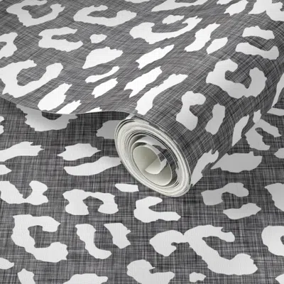 Spoonflower Peel And Stick Wallpaper Geometric Leopard Linen 2' X 12' Removable