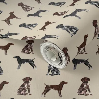 Spoonflower Peel And Stick Wallpaper German Shorthaired Pointer Dogs Gsp Gsp Dog Cute Dog Black And White Gsp 2'