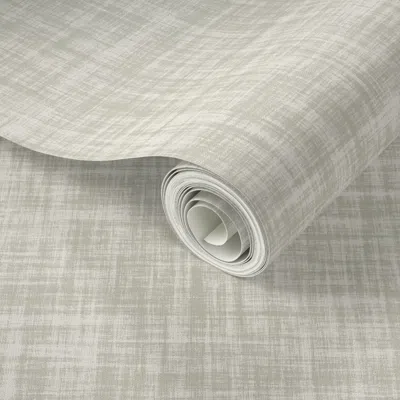 Spoonflower Peel And Stick Wallpaper Glacial Sage Two-toned Linen - Neutral 2-tone Textured Linen 2' X 12' Remov