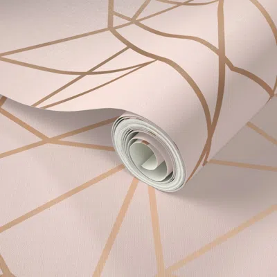 Spoonflower Peel And Stick Wallpaper Goldpinkcrystal 2' X 12' Removable