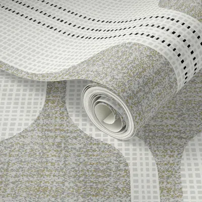 Spoonflower Peel And Stick Wallpaper Gray Flannel Ogee 2' X 12' Removable