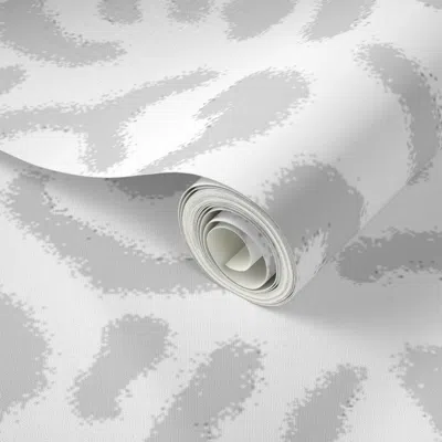 Spoonflower Peel And Stick Wallpaper Grey Leopard Skin Print Gray White Cheetah 2' X 12' Removable