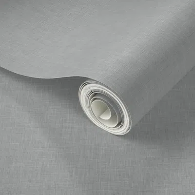 Spoonflower Peel And Stick Wallpaper Grey Linen 2' X 12' Removable