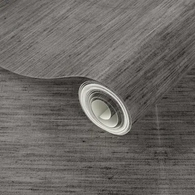 Spoonflower Peel And Stick Wallpaper Grey Linen Fabric Linen Texture Fabric Grey Linen 3 2' X 12' Removable