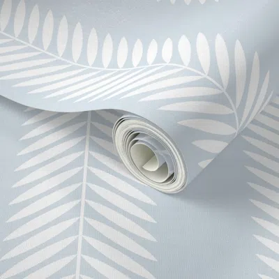 Spoonflower Peel And Stick Wallpaper Half Scale Double Textured Vine Light Blue 2' X 12' Removable