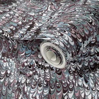 Spoonflower Peel And Stick Wallpaper Half Scale Feathered Marble Custom Lory  Removable