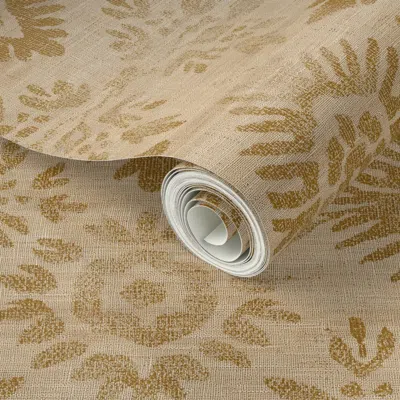 Spoonflower Peel And Stick Wallpaper Hali Vintage Sunny  Removable In Brown