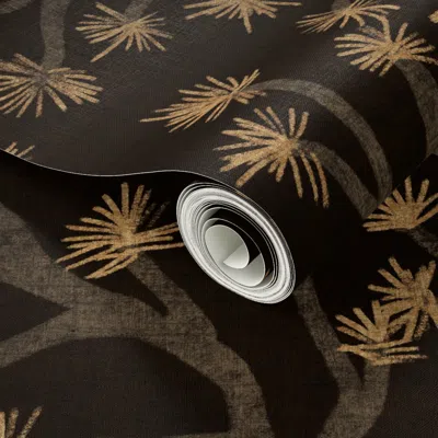 Spoonflower Peel And Stick Wallpaper Hand-drawn Pine Tree Branches Rustic Cabincore Japandi Moody Dark Borwn L 2