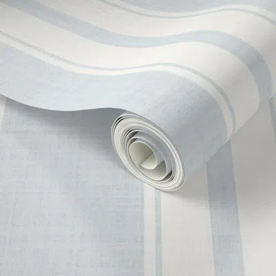 Spoonflower Peel And Stick Wallpaper Heritage Shadow Stripes Sherwin Williams Sky High Blue And Extra White 2' X