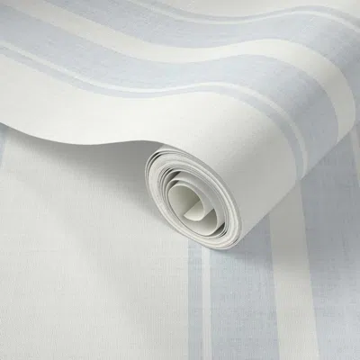 Spoonflower Peel And Stick Wallpaper Heritage Shadow Stripes Sherwin Williams Sky High Blue And Extra White  Rem