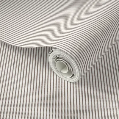 Spoonflower Peel And Stick Wallpaper Hickory Stripe Light - Brown Rail Road Engineer Train Conductor Stripe 2' X