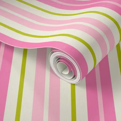 Spoonflower Peel And Stick Wallpaper Holiday Stripes -retro 2' X 12' Removable