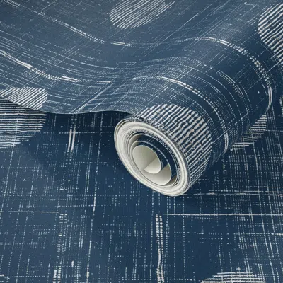 Spoonflower Peel And Stick Wallpaper Indie Denim Dotted  Removable