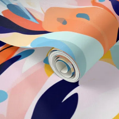 Spoonflower Peel And Stick Wallpaper Italian Designer Vintage Vibe Resort Mod Abstract  Removable