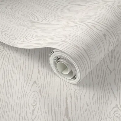 Spoonflower Peel And Stick Wallpaper Ivory Neutral Woodgrain 2' X 12' Removable