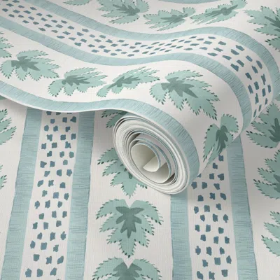 Spoonflower Peel And Stick Wallpaper James Stripe Covington And Jamestown Blue 2' X 12' Removable