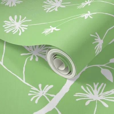 Spoonflower Peel And Stick Wallpaper Jenny Simple Peony On Leaf 2' X 12' Removable