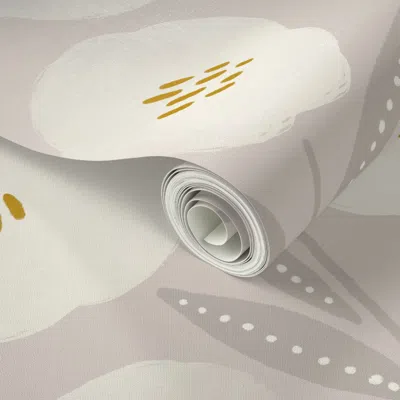 Spoonflower Peel And Stick Wallpaper Josephine Floral (beige) 2' X 12' Removable