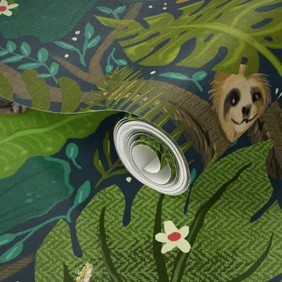 Spoonflower Peel And Stick Wallpaper Jungle Party 2' X 12' Removable