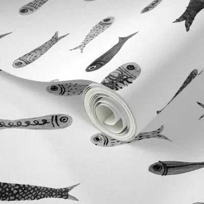 Spoonflower Peel And Stick Wallpaper Just Fish 2' X 12' Removable