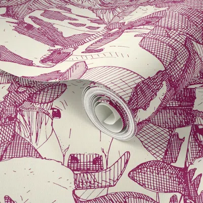 Spoonflower Peel And Stick Wallpaper Just Ox Cherry Pearl 2' X 12' Removable